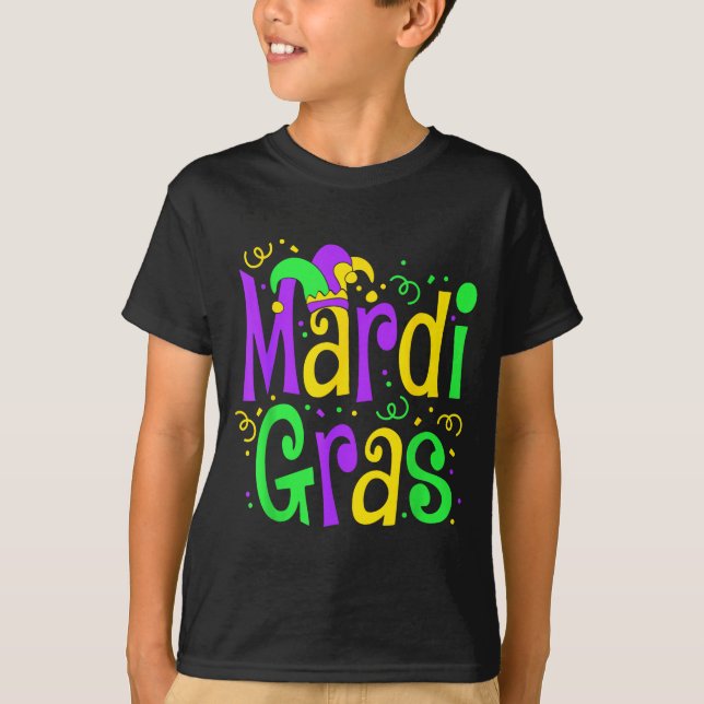 Camiseta Funny Mardi Gras Parade Outfit Jester Hat Men Wome (Frente)