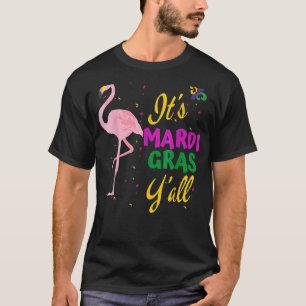 Camiseta Funny Mardi Gras Y'anll Flamingo New Orleans Festi