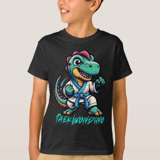Camiseta Funny Martial Arts Karate Taekwondo Dino Animal Cu