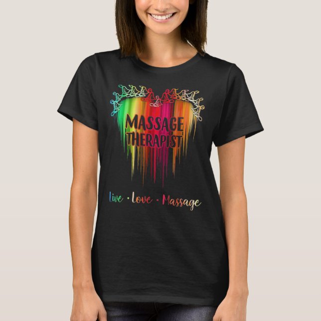 Camiseta Funny Massage Therapist Live Love Massage Massage (Frente)