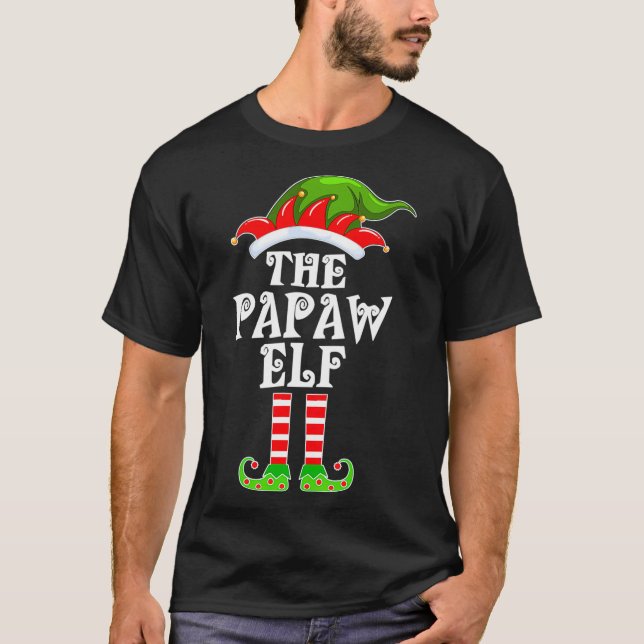 Camiseta Funny Matching Family The Papaw Elf Christmas Cost (Frente)