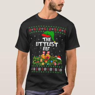 Camiseta Funny Matching Family Ugly The Littlest Elf Christ