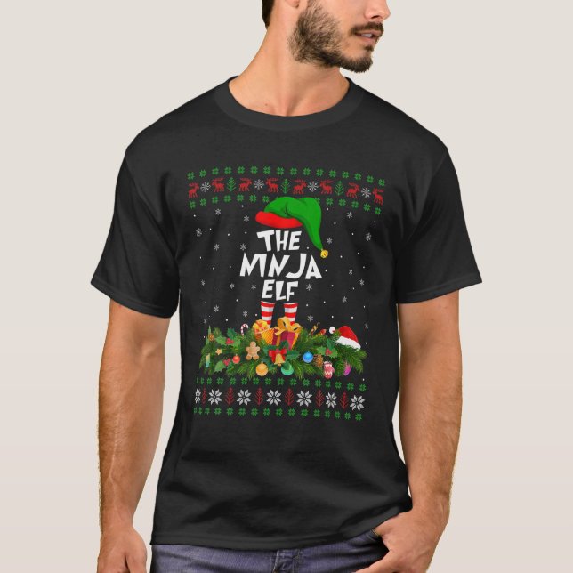 Camiseta Funny Matching Family Ugly The Ninja Elf Christmas (Frente)
