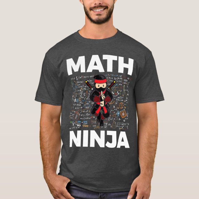 Camiseta Funny Math Ninja For Mathematics Teacher Student M (Frente)