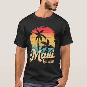Camiseta Funny Maui Palm Tree Hawaii Retro Surfing Havaiano