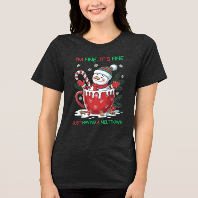 Camiseta Funny Melting Snowman Natal (Frente)