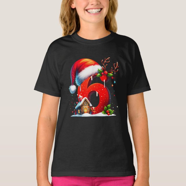 Camiseta Funny Meme Saying 6 7 Six Seven Christmas (Frente)