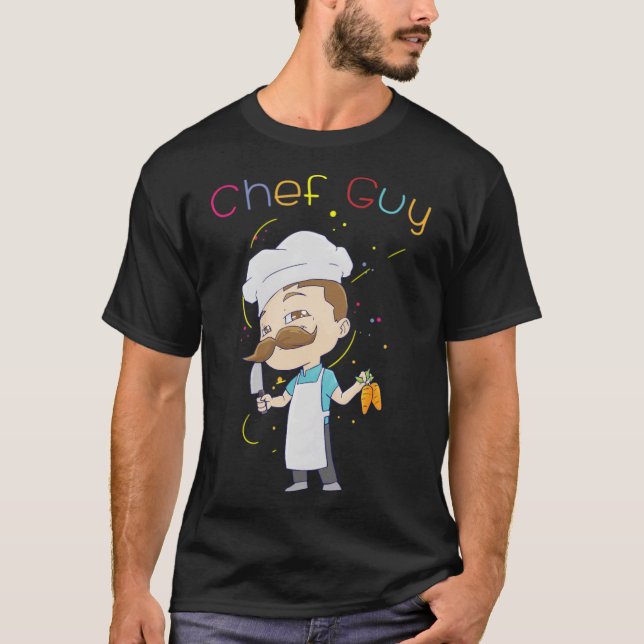 Camiseta Funny Mens Chef Design aniversariante chefe (Frente)