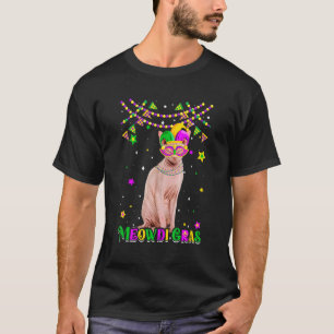 Camiseta Funny Meowdi Gras Sphynx Cat Mardi Gras Carnaval M