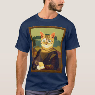 Camiseta Funny Meowna Mona Lisa Art Cat Parody