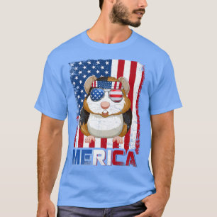Camiseta Funny Merica Guinea Pig American Flag Patriotic 4t