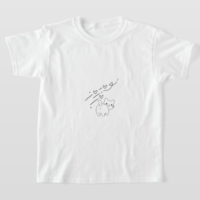 Camiseta Funny Minimalist Cat Kids (Postura )