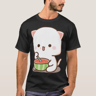 Camiseta Funny mochi mochi peach cat Sticker.png