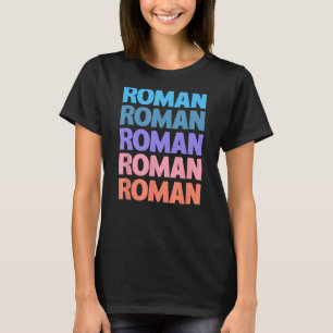 Camiseta Funny Modern Repete Texto Nome Roman