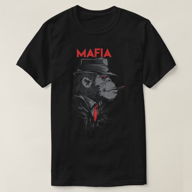 Camiseta Funny Monkey  Gorilla Mafia  (Frente do Design)