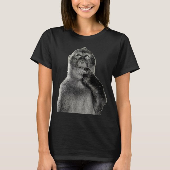 Camiseta Funny Monkey Meme With Retro Odore Humor Art Style (Frente)