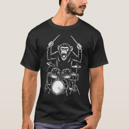 Camiseta funny monkey plays drums