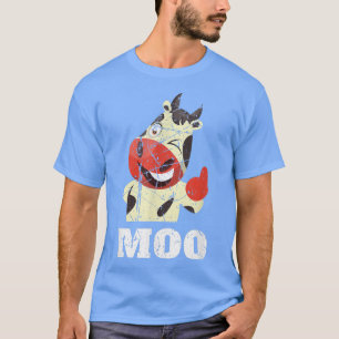 Camiseta Funny Moo Farmer Life Feliz Vaca Fazenda Vaca Anim