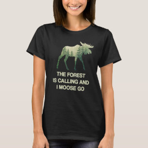Camiseta Funny Moose Animal Floresta ao ar livre