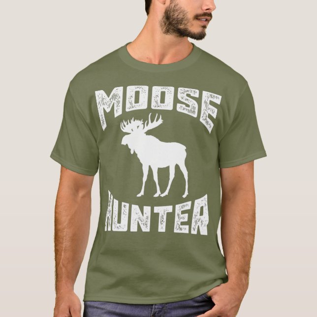 Camiseta Funny Moose    HunterCool Caça Bull Ideia Dom (Frente)
