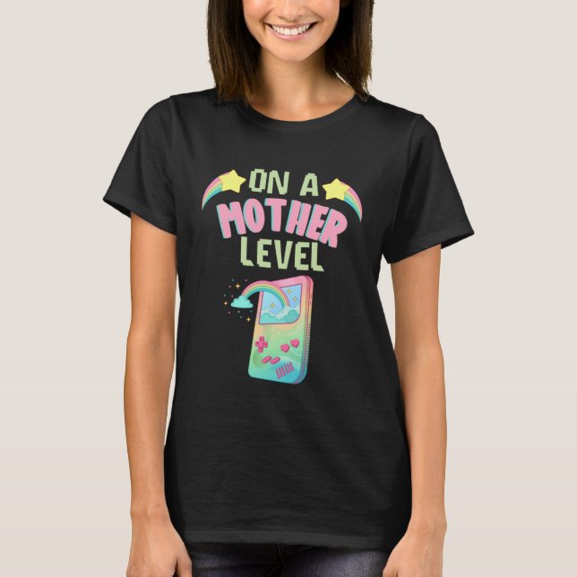 Camiseta Funny Mothers Day On A Mother Level Retro Games Co (Frente)