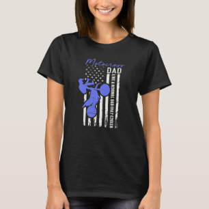 Camiseta Funny Motocross Pai Americano Flag Cooler Dirt B