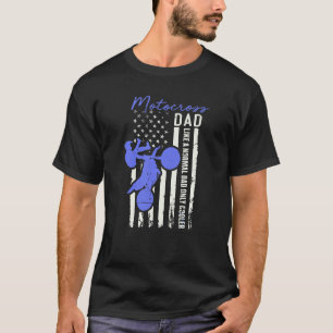 Camiseta Funny Motocross Pai Americano Flag Cooler Dirt B