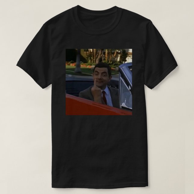 Camiseta Funny mr bean middle finger meme design Sticker.pn (Frente do Design)