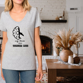 Camiseta Funny My Brain is on Airplane Mode Coworker Simple