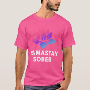 Camiseta Funny Namastay Sober NA AA 12 Etapas Recuperação S