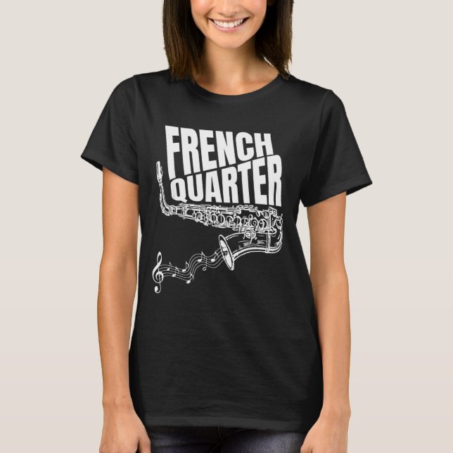 Camiseta Funny New Orleans Mardi Gras Jazz Saxophone  (Frente)