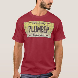 Camiseta Funny NJ State Vanity Licate Plate PLUMBER