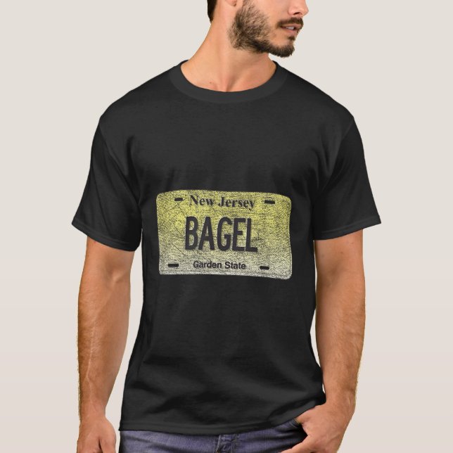 Camiseta Funny Nj State Vanity License Plate Bagel  (Frente)