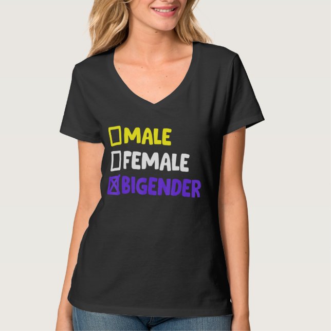 Camiseta Funny Nonbinary E Bigender (Frente)