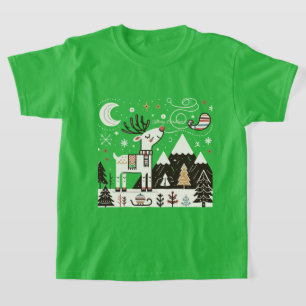 Camiseta Funny Nordic Reindeer Pattern