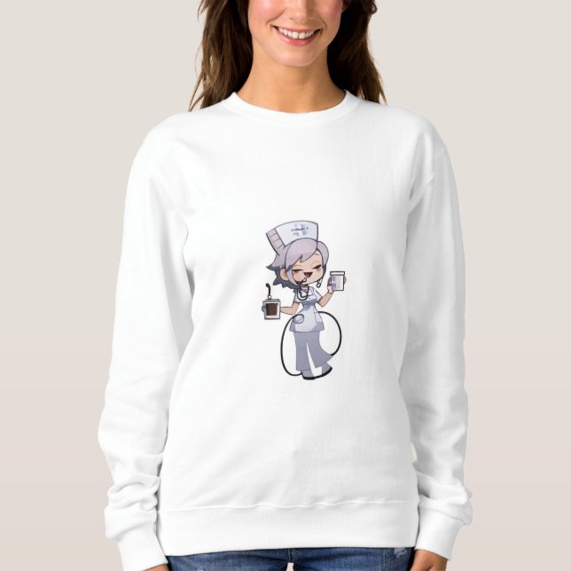 Camiseta Funny Nurse Coffee Sweatshirt (Frente)