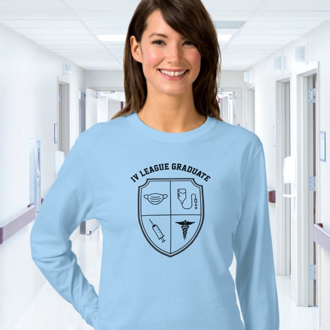 Camiseta Funny Nurse I.V. League (Criador carregado)