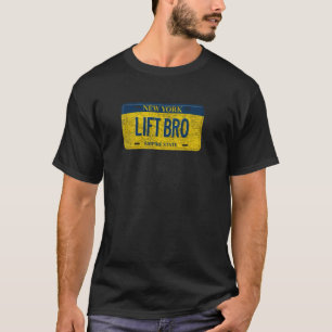 Camiseta Funny Ny State Licity Plate Lift Bro
