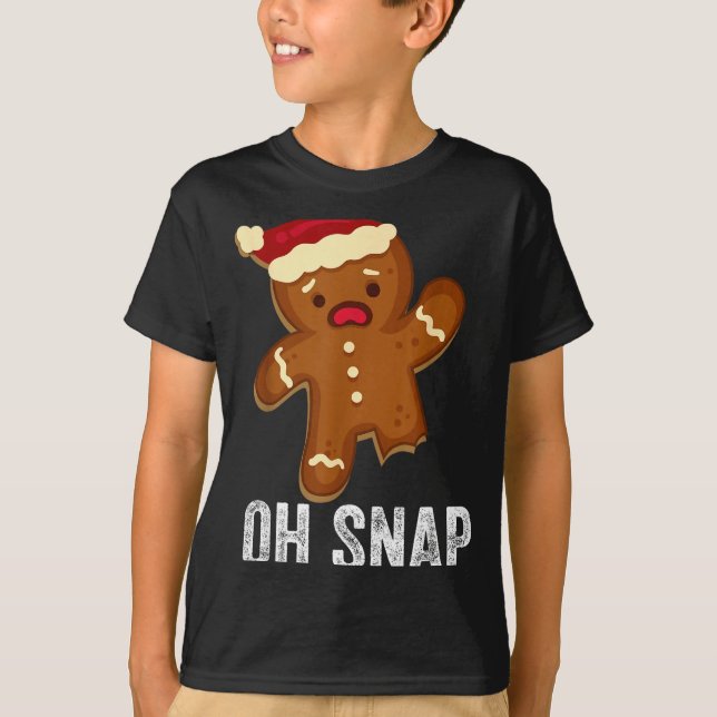 Camiseta Funny Oh Snap Gingerbread Man Christmas Cookie Xma (Frente)