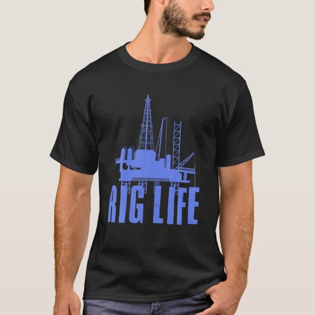 Camiseta Funny Oil Rig Art Men Pai Oil Field Rig (Frente)