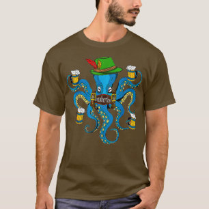 Camiseta Funny Oktoberfest Octopus with Beer & German Hat O