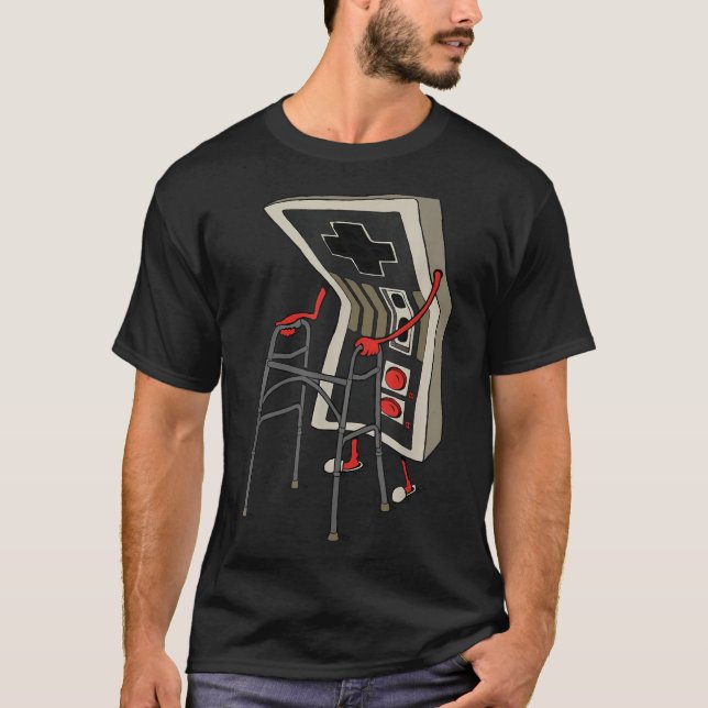 Camiseta Funny Old Gamer Gaming Retro 80s 90s Video Game Ol (Frente)