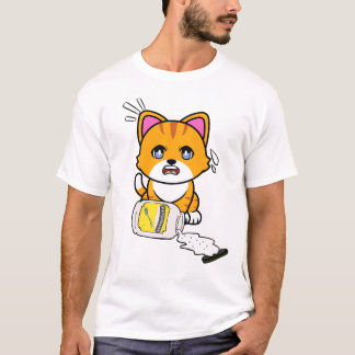 Camiseta Funny Orange Cat derramou maionese