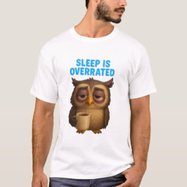 Camiseta Funny Owl "Sleep Is Overrated" New Parents