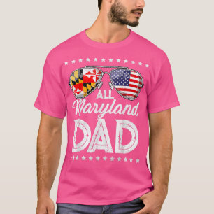 Camiseta Funny Pai Dia de os pais Maryland 4 de julho USA F