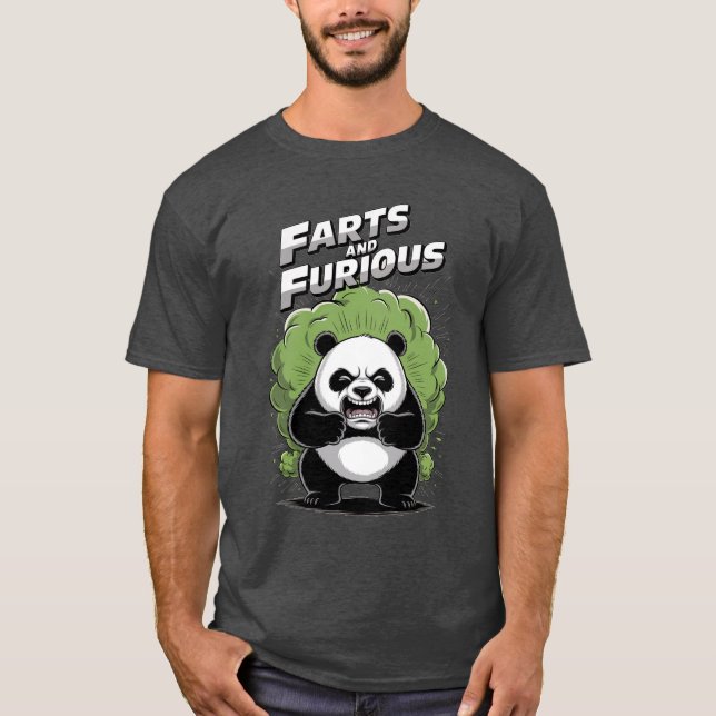 Camiseta Funny Panda having hard time to Fart on a (Frente)