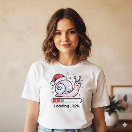 Camiseta Funny Pastel Lazy Snail Christmas Loading Holiday
