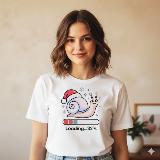 Camiseta Funny Pastel Lazy Snail Christmas Loading Holiday (Criador carregado)