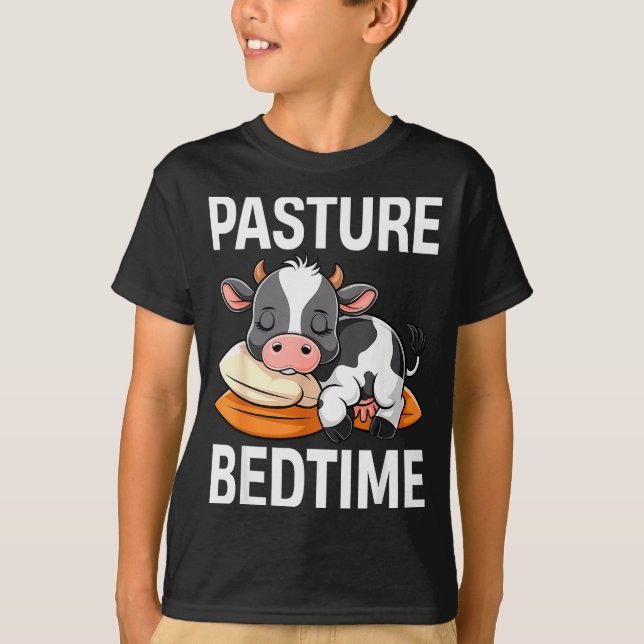 Camiseta Funny Pasture Bedtime Cute Cow Pajamas Pj Sleep  (Frente)