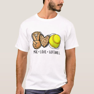 Camiseta Funny Peaceful Love Softball Mothers Day Softball